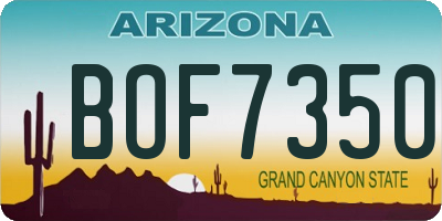 AZ license plate BOF7350