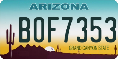 AZ license plate BOF7353