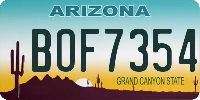 AZ license plate BOF7354