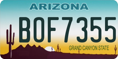 AZ license plate BOF7355