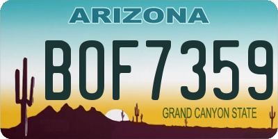 AZ license plate BOF7359