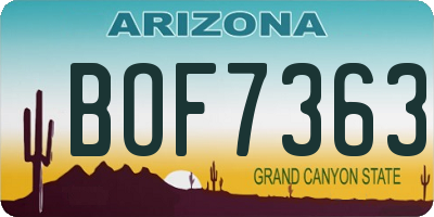 AZ license plate BOF7363