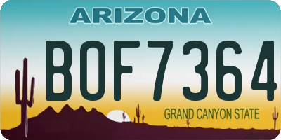 AZ license plate BOF7364