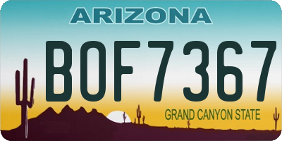 AZ license plate BOF7367