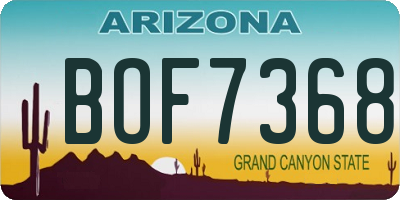 AZ license plate BOF7368