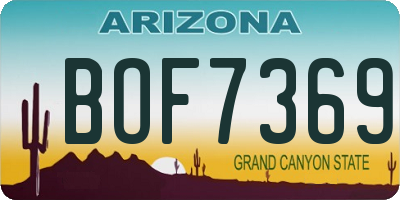 AZ license plate BOF7369