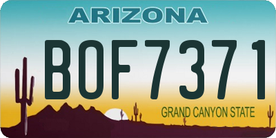 AZ license plate BOF7371