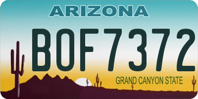 AZ license plate BOF7372