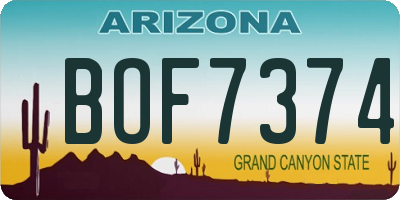 AZ license plate BOF7374