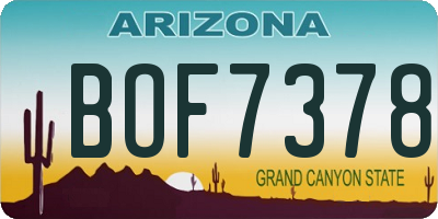 AZ license plate BOF7378