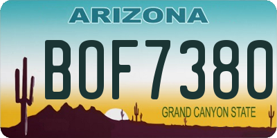 AZ license plate BOF7380
