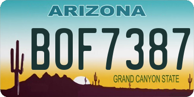 AZ license plate BOF7387