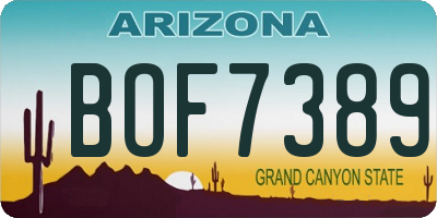 AZ license plate BOF7389