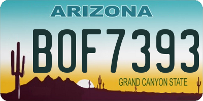 AZ license plate BOF7393