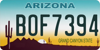 AZ license plate BOF7394