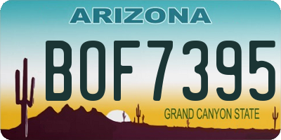 AZ license plate BOF7395