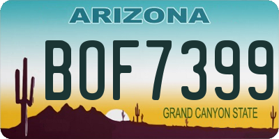AZ license plate BOF7399