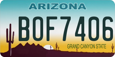 AZ license plate BOF7406