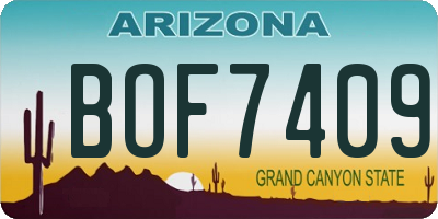 AZ license plate BOF7409