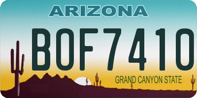 AZ license plate BOF7410