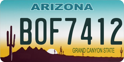 AZ license plate BOF7412