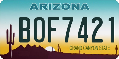 AZ license plate BOF7421