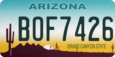 AZ license plate BOF7426