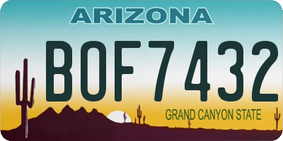 AZ license plate BOF7432