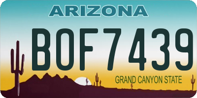 AZ license plate BOF7439