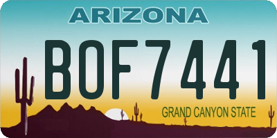 AZ license plate BOF7441