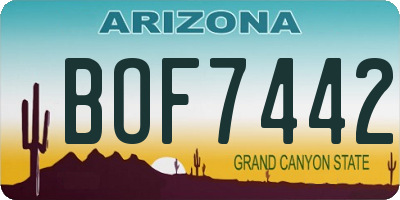 AZ license plate BOF7442