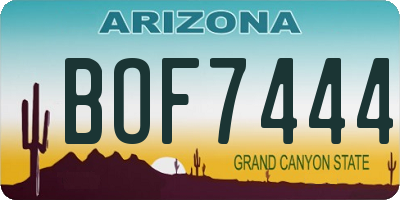 AZ license plate BOF7444