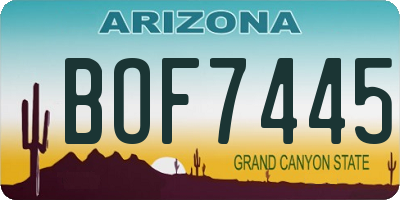 AZ license plate BOF7445