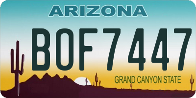 AZ license plate BOF7447