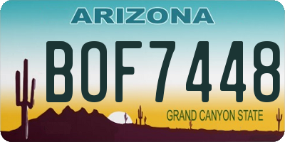 AZ license plate BOF7448