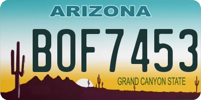 AZ license plate BOF7453