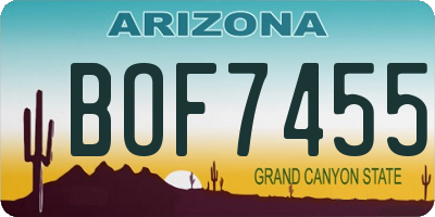 AZ license plate BOF7455