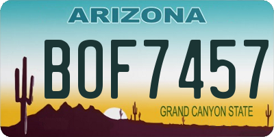AZ license plate BOF7457