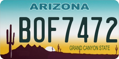 AZ license plate BOF7472