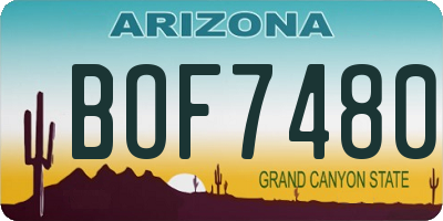 AZ license plate BOF7480