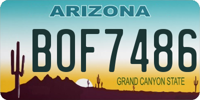 AZ license plate BOF7486