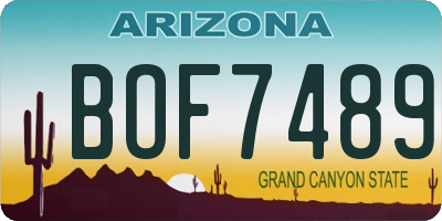 AZ license plate BOF7489