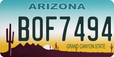 AZ license plate BOF7494