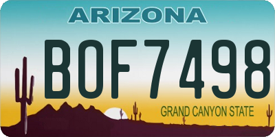 AZ license plate BOF7498