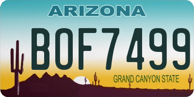 AZ license plate BOF7499