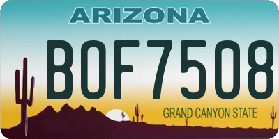 AZ license plate BOF7508