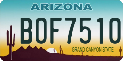 AZ license plate BOF7510
