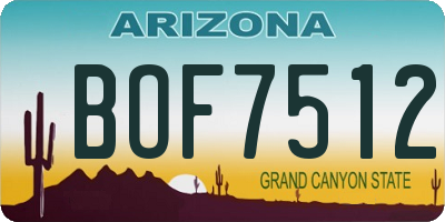 AZ license plate BOF7512