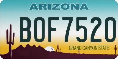 AZ license plate BOF7520
