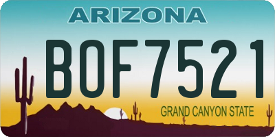 AZ license plate BOF7521